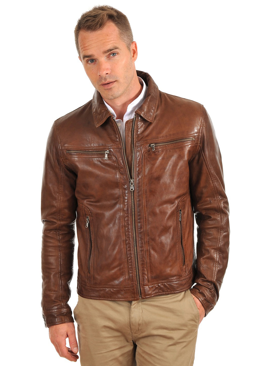 Men’s Genuine Leather Jacket MJ 15